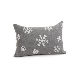 Grey Snowflake Pillow