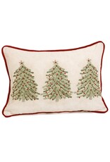 Embroidered Trees & Beads Pillow