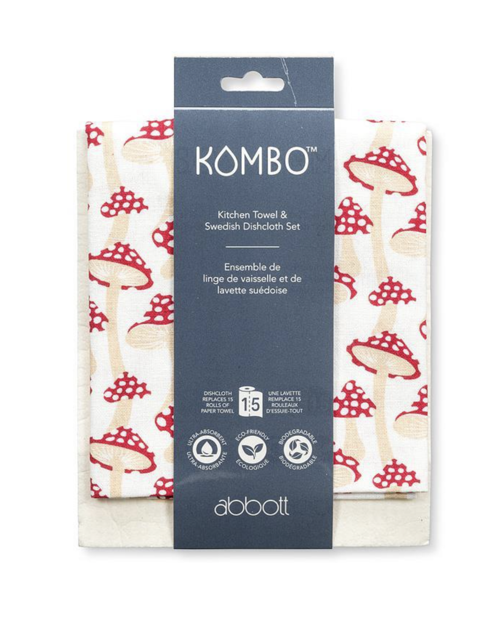 Mushrooms Dishcloth & Kitchen Towel Set