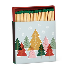Pastel Trees Square Match Box