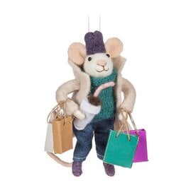 Shopping Mouse Ornament