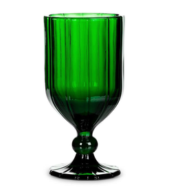 Panel Goblet Green- Set of 4 -12oz