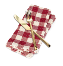Red/White Gingham Napkins - Set 4