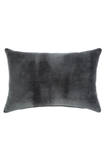Vera Velvet Pillow - 16 x 24 - Charcoal