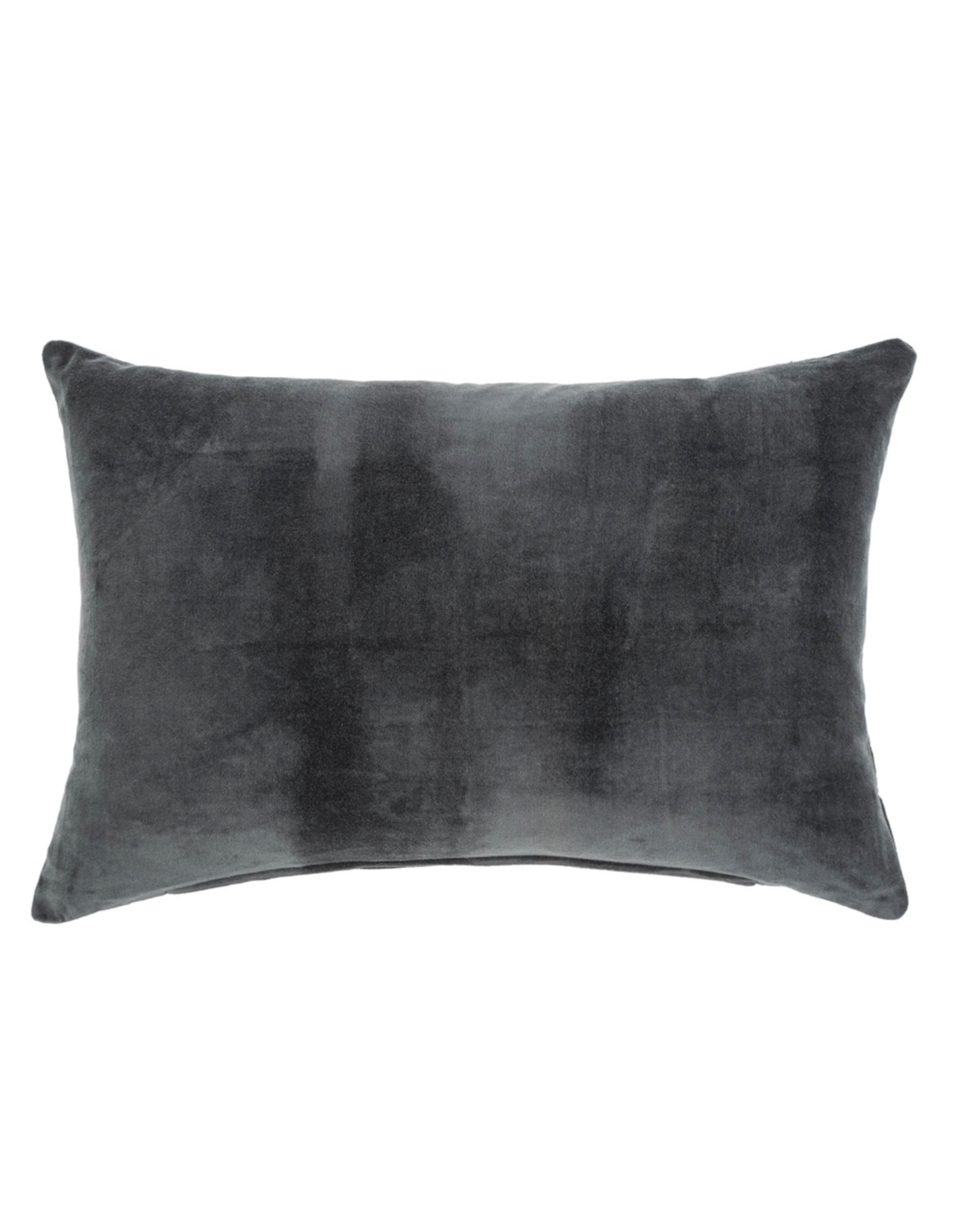Vera Velvet Pillow - 16 x 24 - Charcoal