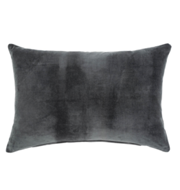 Vera Velvet Pillow - 16 x 24 - Charcoal