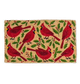 Cardinals & Holly Doormat
