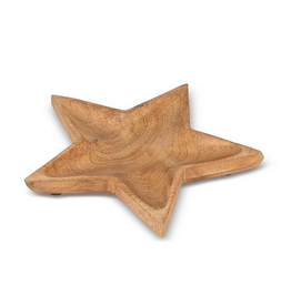 Shallow Wooden Star Bowl