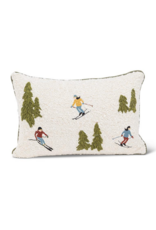 Boucle Ski Scene Pillow - 12"x18"