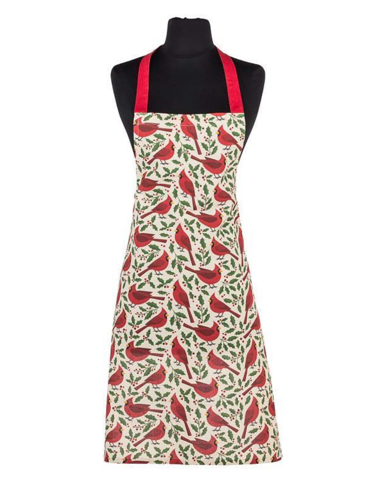 Cardinals with Holly Apron