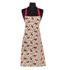 Cardinals with Holly Apron