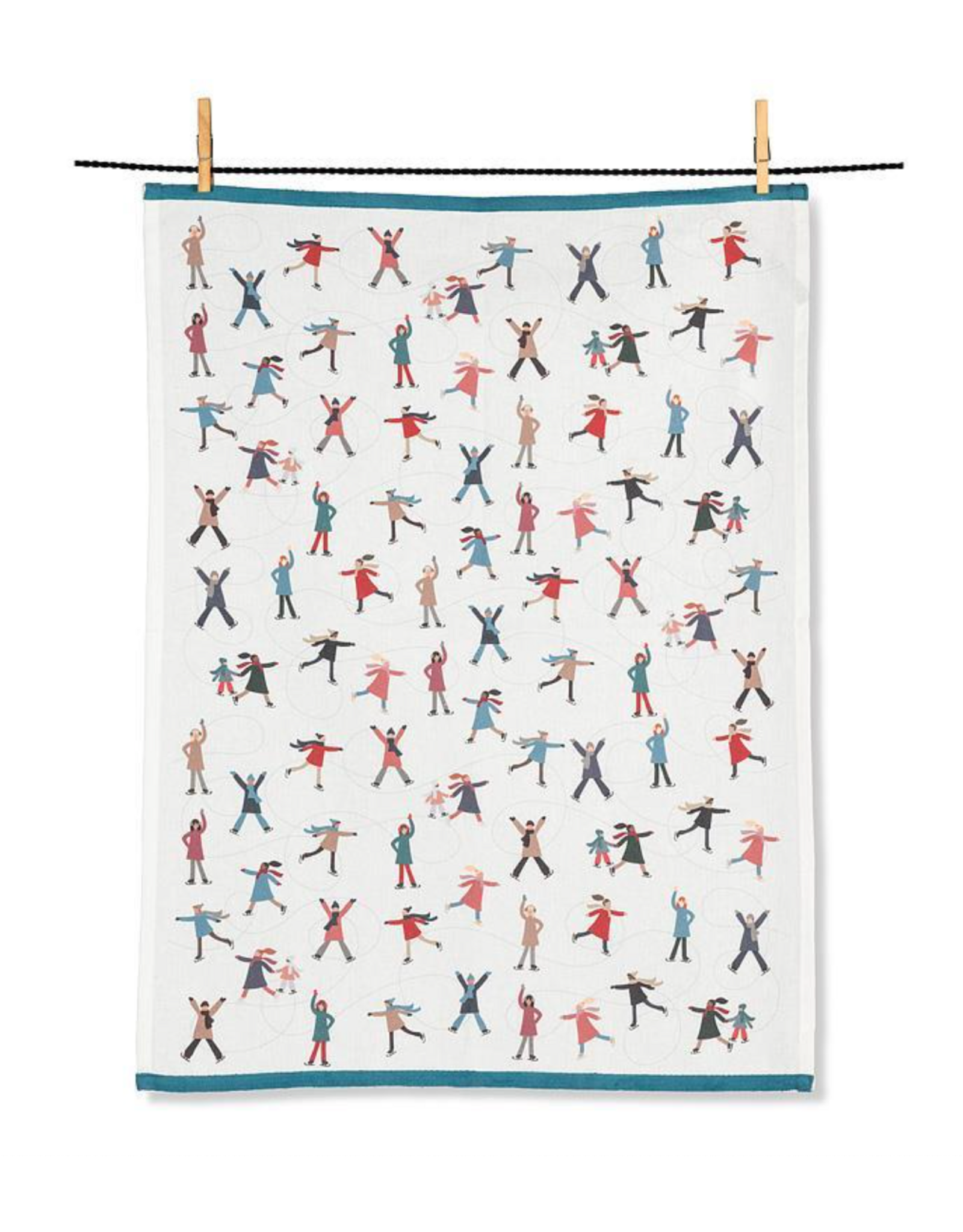 Twirling Skaters Kitchen Towel