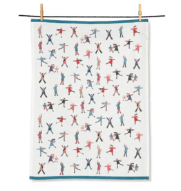 Twirling Skaters Kitchen Towel
