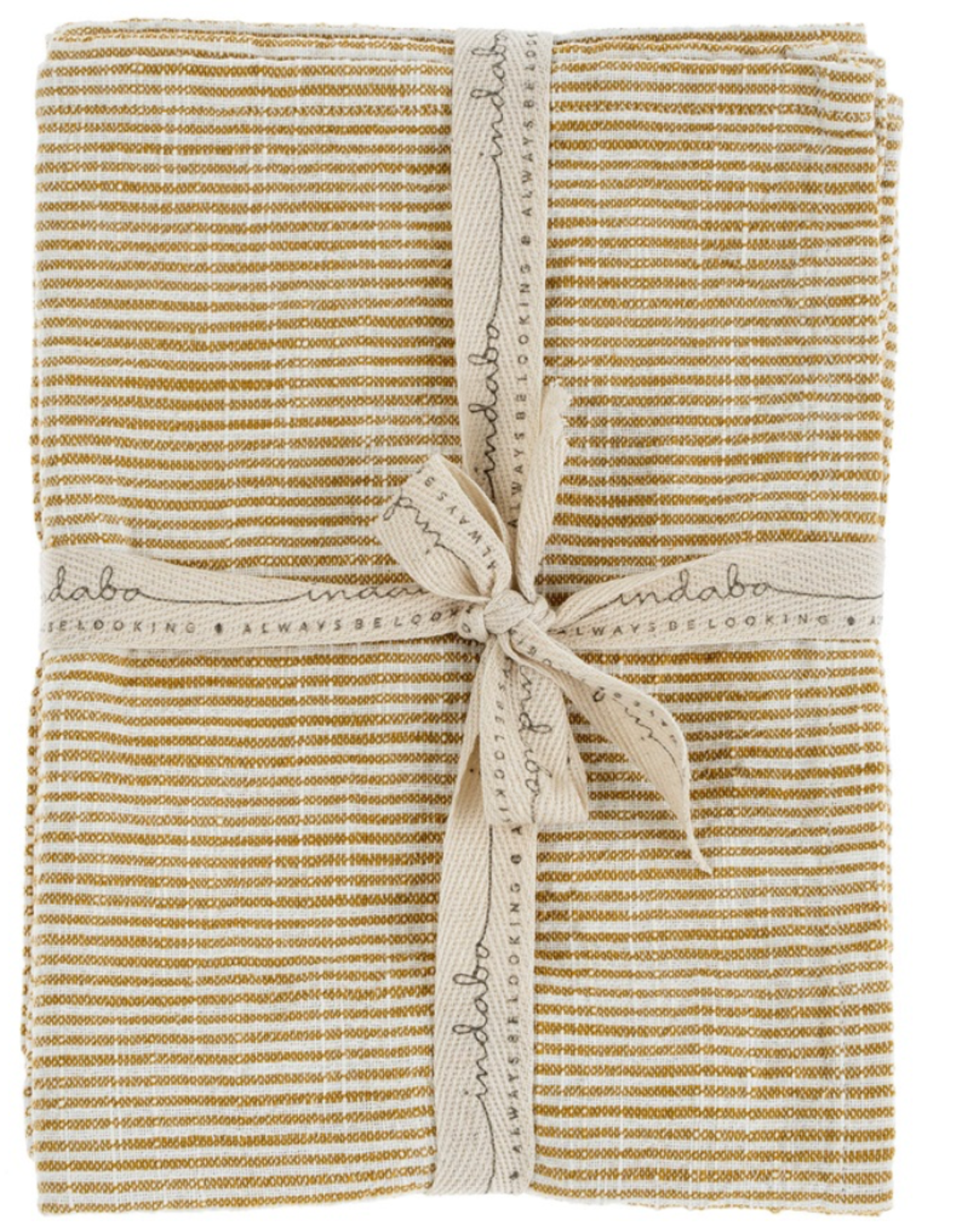 Chef Stripe Tea Towels - Set of 2 - Ochre