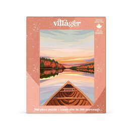 Villager Puzzles Canoeing At Dawn - 500 Piece Puzzle Villager Puzzles Canoeing At Dawn - 500 Piece Puzzle