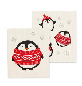 Holiday Penguin Swedish Dishcloths - Set of 2