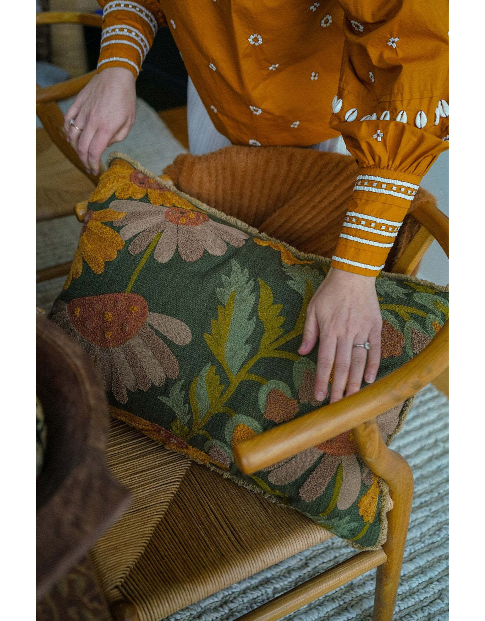 Valley Embroidered Pillow - 16 x 24