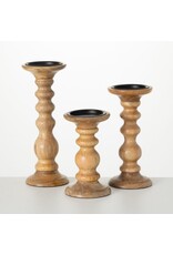 Wood Pillar Candle Holder