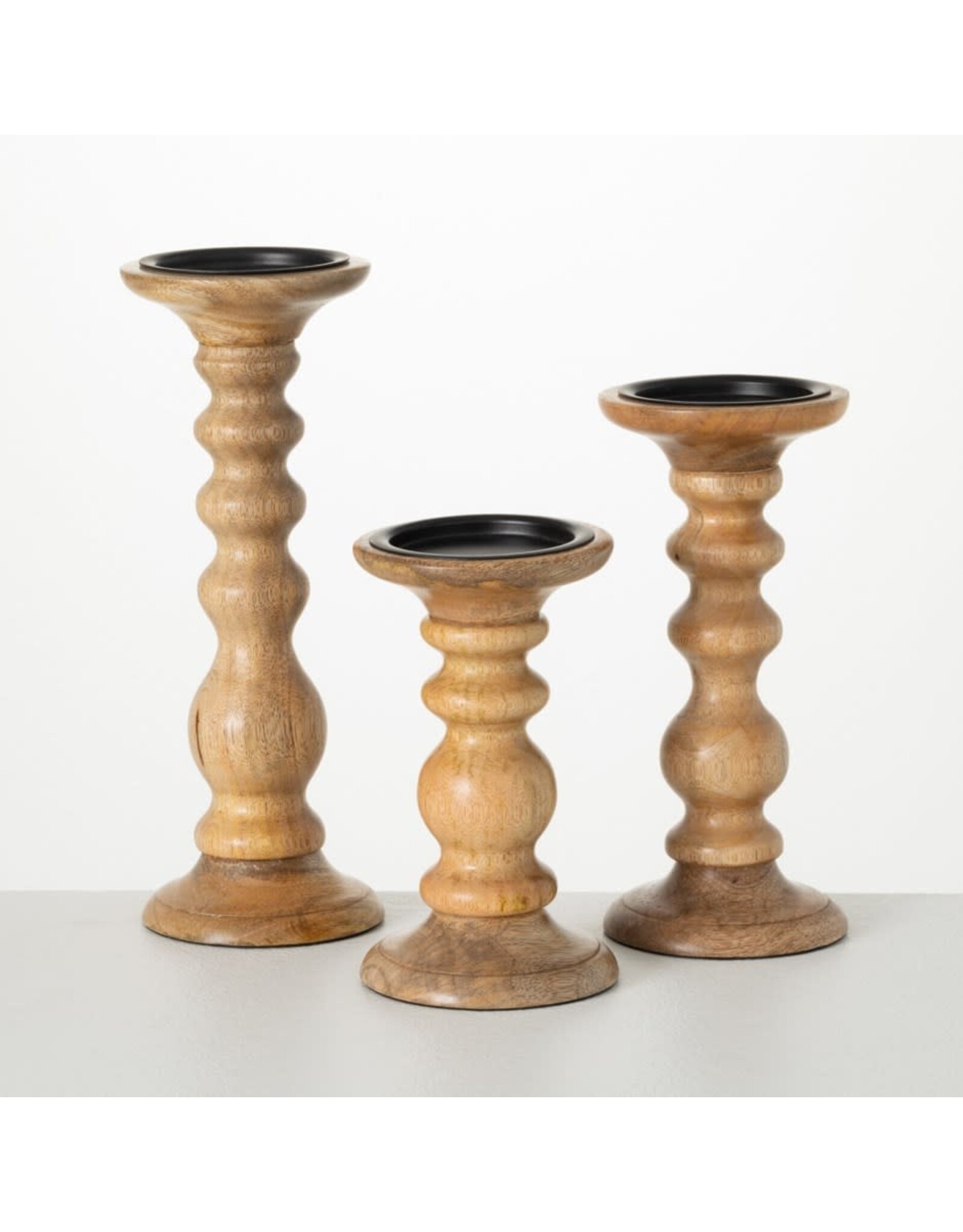 Wood Pillar Candle Holder