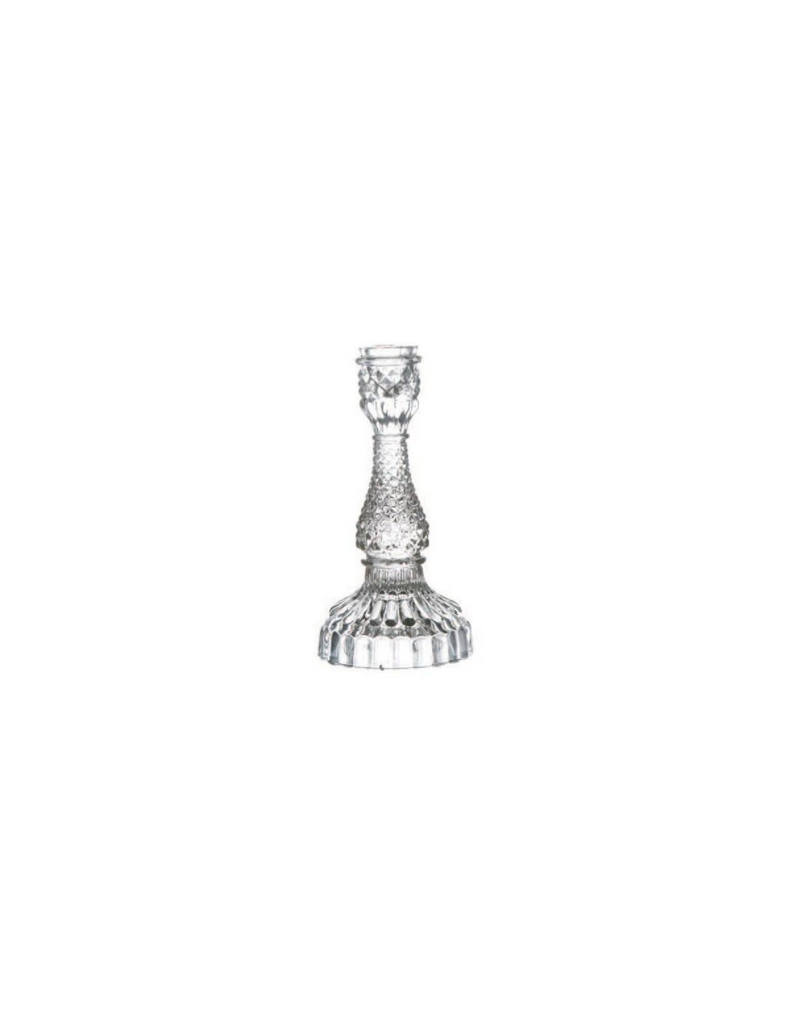 Old Country Design Bella Pressed Glass Candle Holder-