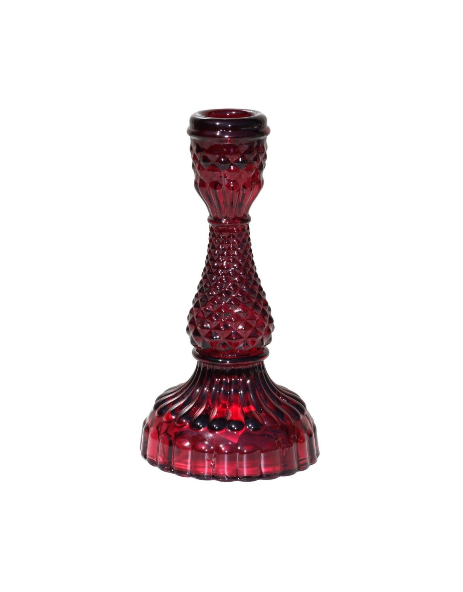 Old Country Design Bella Pressed Glass Candle Holder-