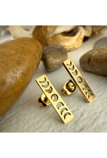 Pika & Bear Synodic Moon Phase Stud Earrings - Gold