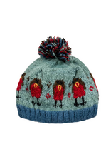 Knitted Birdie Hat - Blue