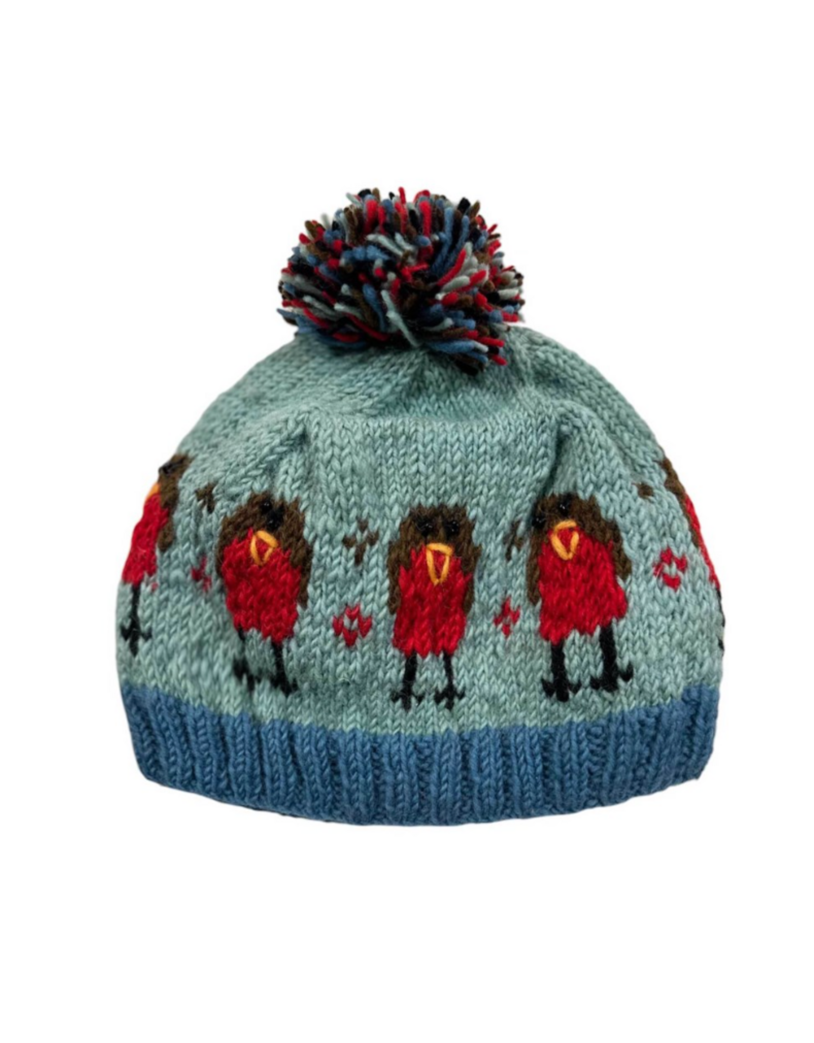 Knitted Birdie Hat - Blue