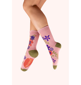 Powder Design Ankle Socks - Floral Spray-Candy Powder Design Ankle Socks - Floral Spray-Candy