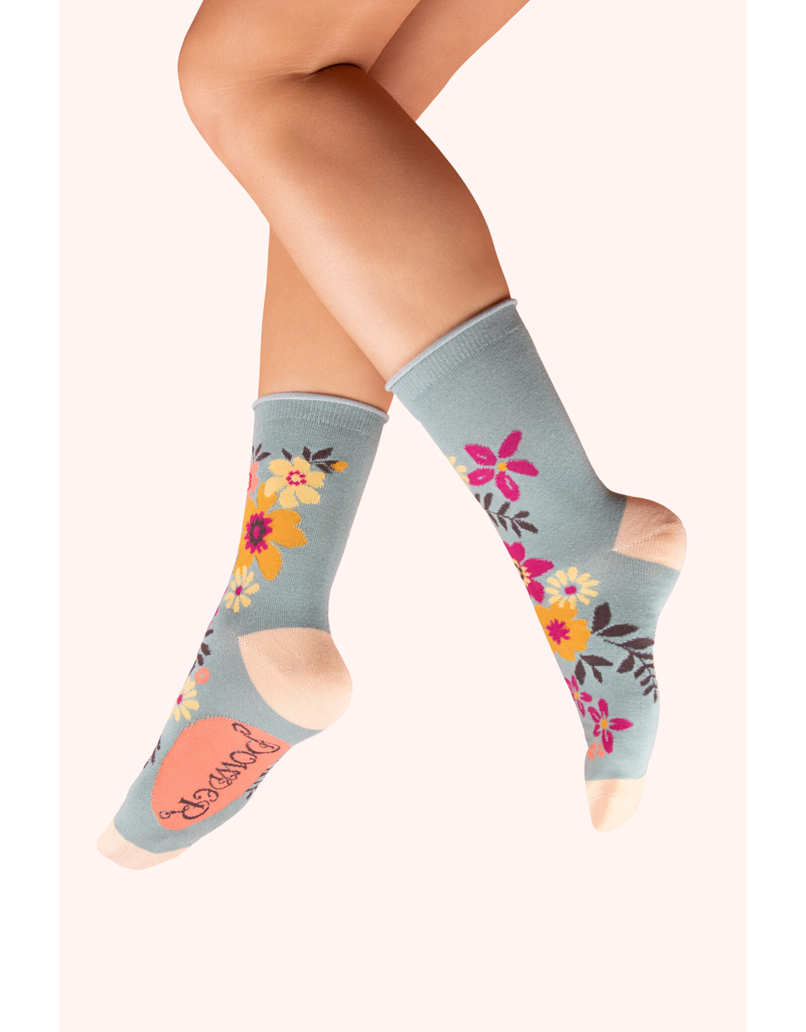Powder Design Ankle Socks - Floral Spray-Ice