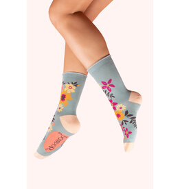Powder Design Ankle Socks - Floral Spray-Ice Powder Design Ankle Socks - Floral Spray-Ice