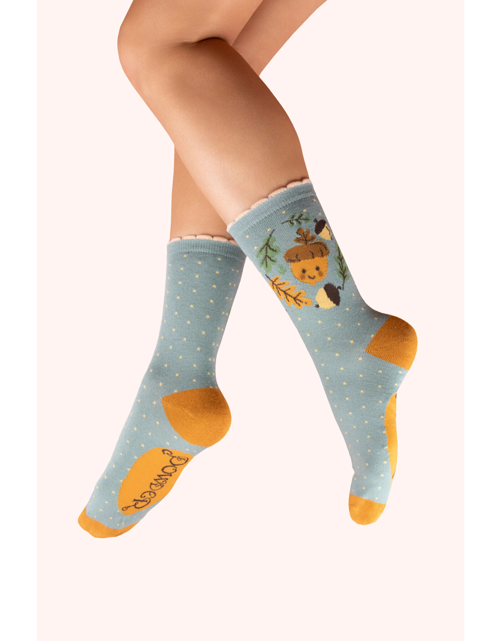 Powder Design Ankle Socks - Happy Acorn-Ice