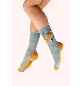 Powder Design Ankle Socks - Happy Acorn-Ice