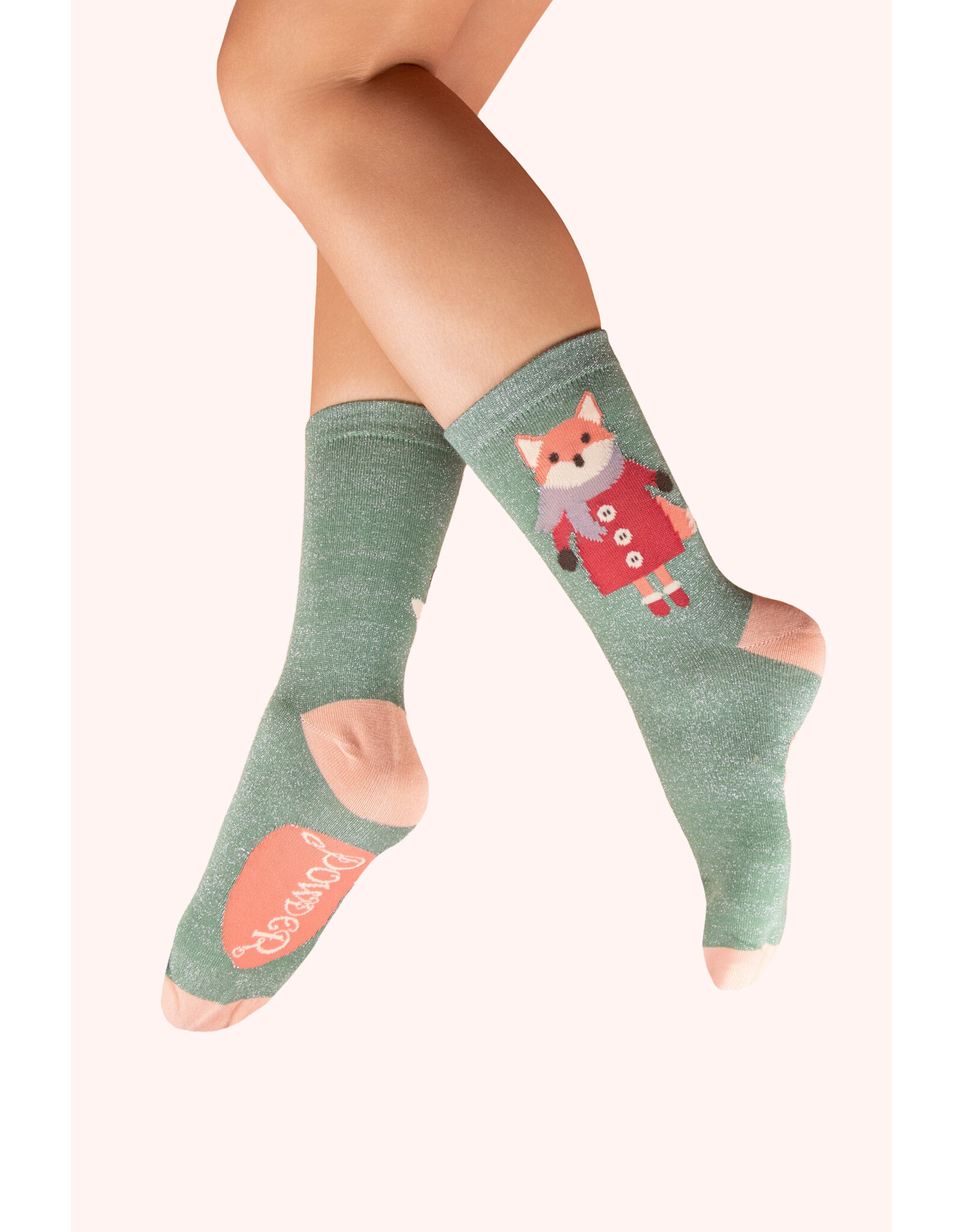 Powder Design Glitter Ankle Socks - Cozy Fox