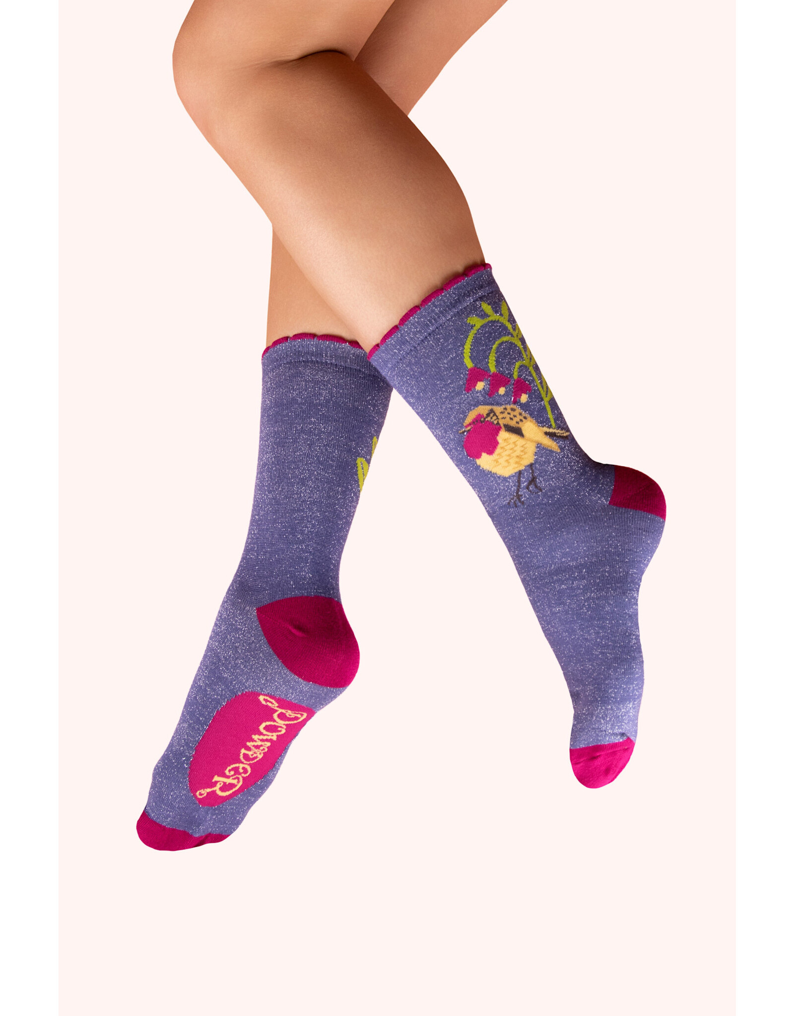 Powder Design Glitter Ankle Socks - Robin