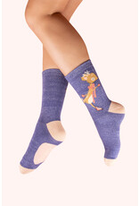 Powder Design Glitter Ankle Socks - Skating Deer