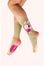 Powder Design Glitter Ankle Socks - Skating Bunny