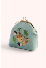 Powder Design Velvet Coin Purse - Happy Acorn