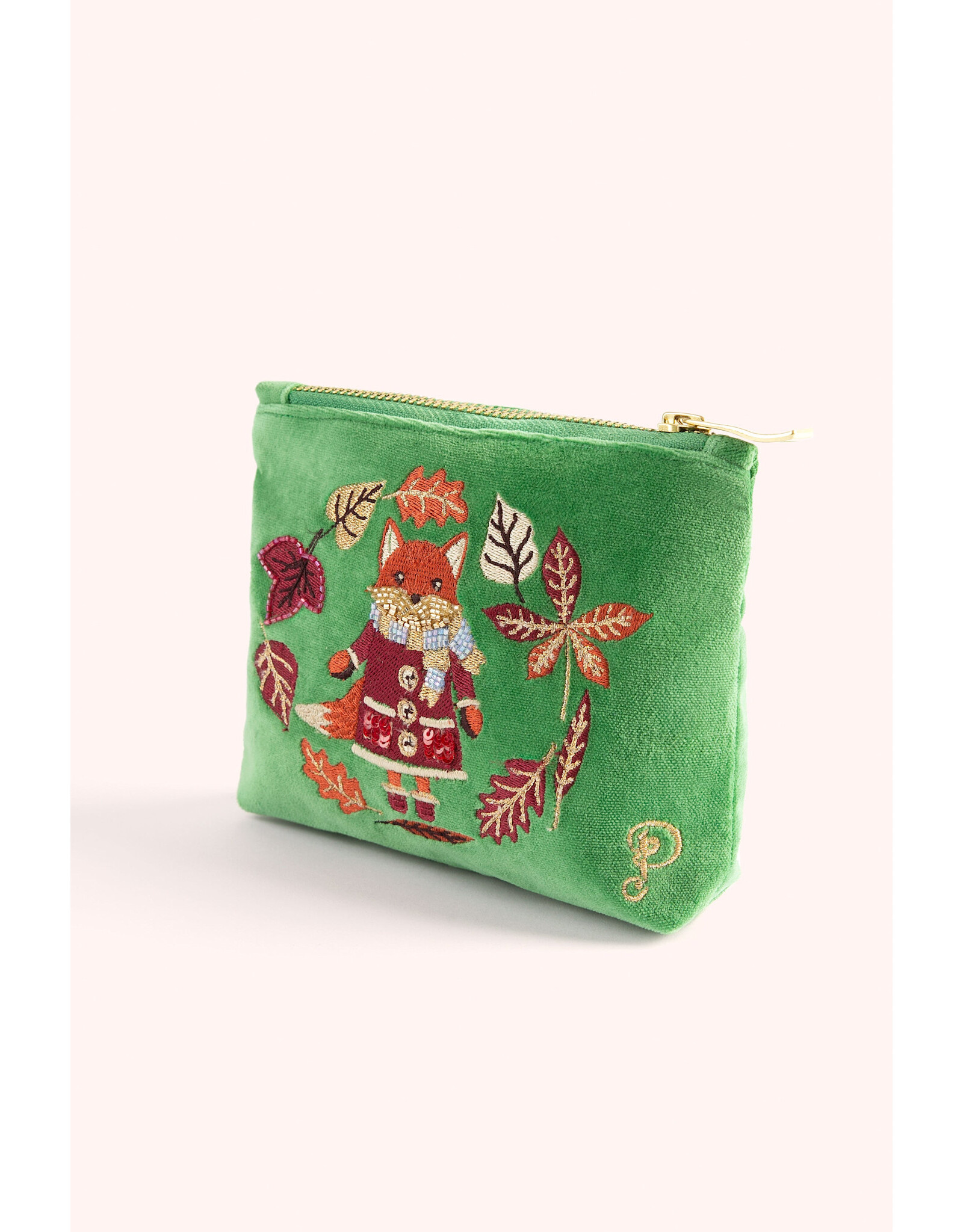 Powder Design Velvet Mini Pouch - Cozy Fox