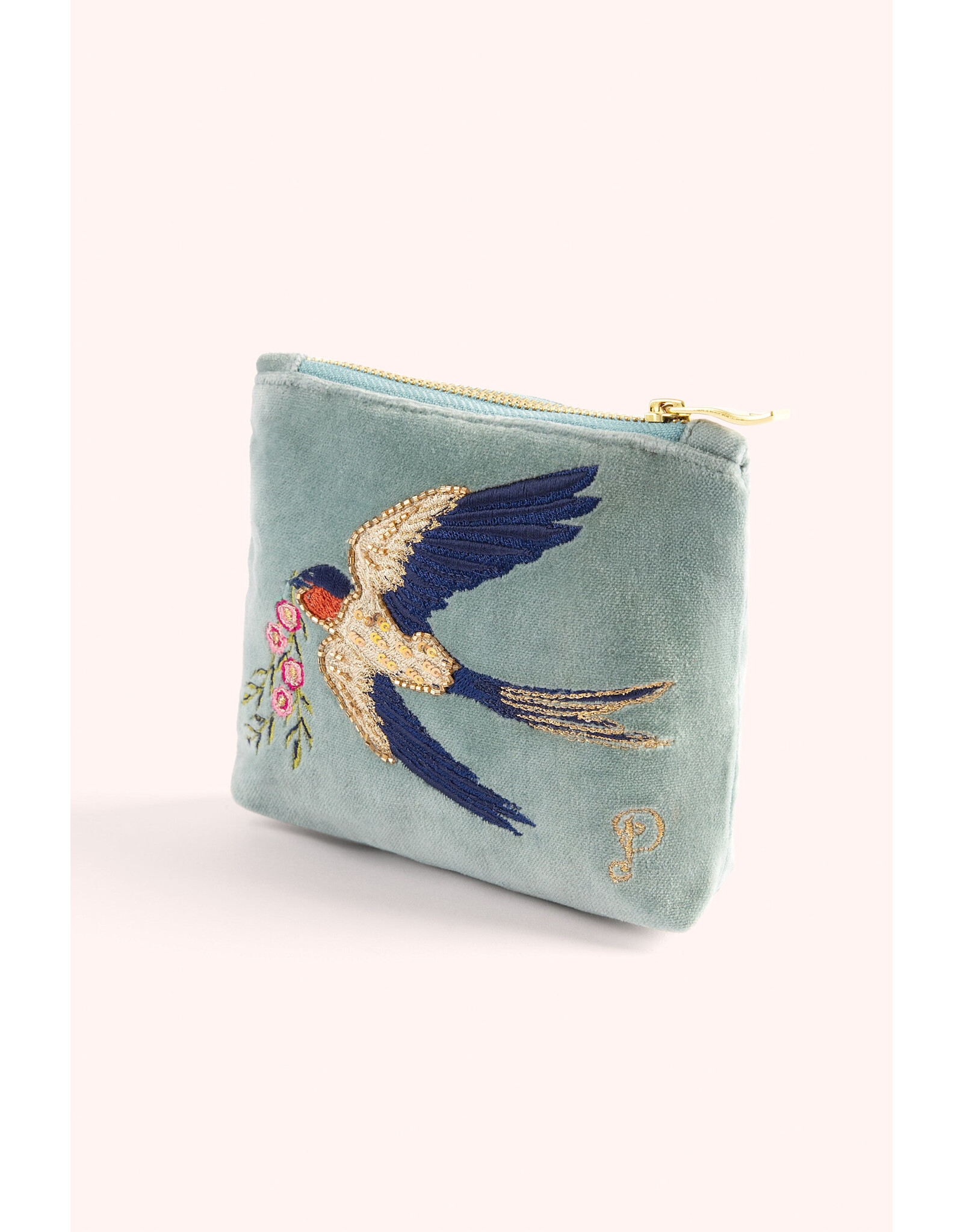 Powder Design Velvet Mini Pouch - Swooping Swallow