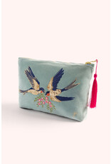 Powder Design Velvet Zip Pouch - Swooping Swallow
