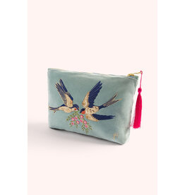 Powder Design Velvet Zip Pouch - Swooping Swallow
