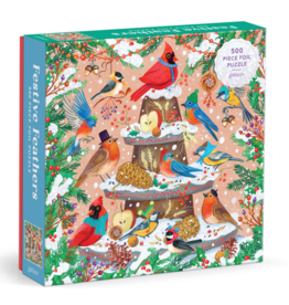 Festive Feathers 500 Piece Foil Puzzle Festive Feathers 500 Piece Foil Puzzle