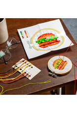 Mini Cross-Stitch Embroidery Kit - Burger