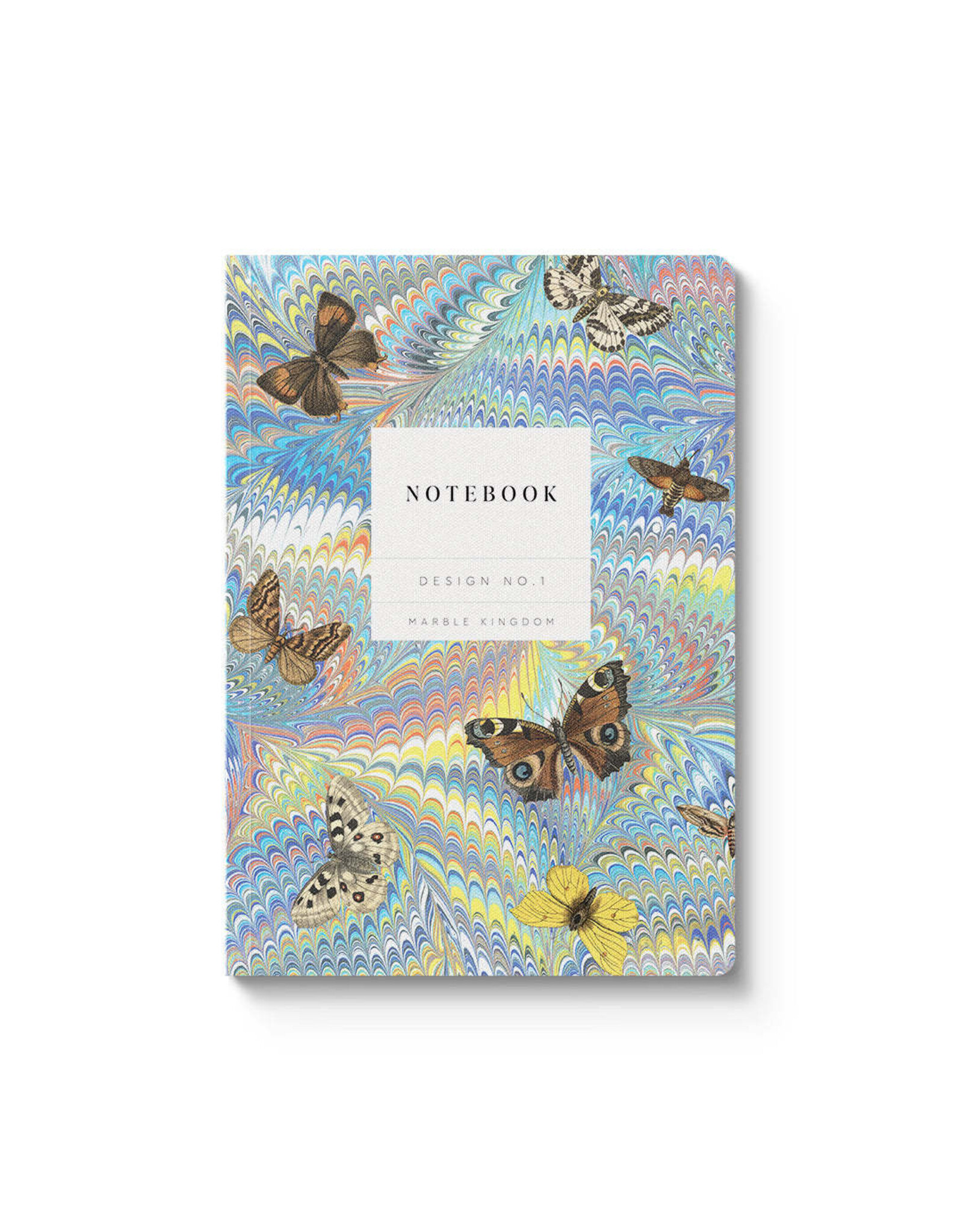 Ohh Deer Marble Butterfly Blue Notebook
