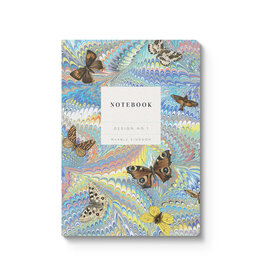 Ohh Deer Marble Butterfly Blue Notebook