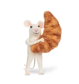 Mouse With Croissant Ornament