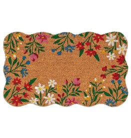 Floral Scallop Border Doormat