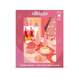 Villager Puzzles Pink Christmas 500 Piece Puzzle