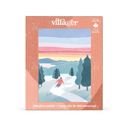 Villager Puzzles Sunset Ski 500 Piece Puzzle